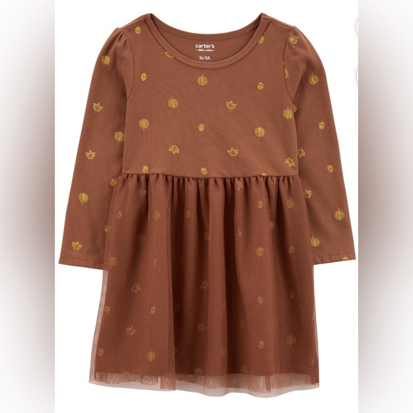 NWOT Carter's Child of Mine Toddler Girl Thanksgiving Dress, Size 18M - Picture 2 of 7
